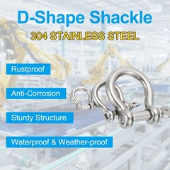 PATIKIL Screw Pin Shackle 5mm 3/16″ 353lb, 4Pcs 304 Stainless Steel Forged Bo…