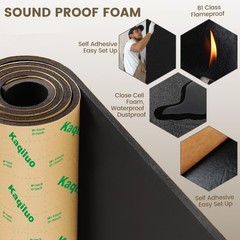 High Density Self-Adhesive Sound Insulation Acoustic Closed Cell Foam, 5.8 sq…