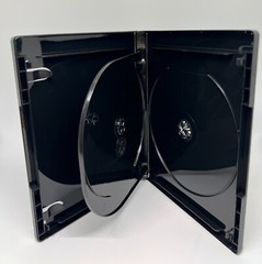 NEW! 10 14MM 4K ULTRA HD 3 – BLURAY CASE, DVD CASE WITH CLIPS, BLACK, QJ300