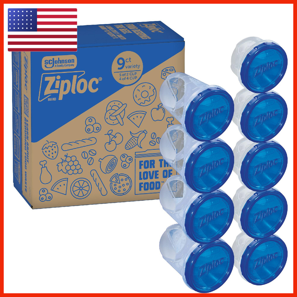 Ziploc Twist N Loc Food Storage Meal Prep Containers Variety Pack 9 Count 385215
