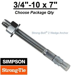 3/4″-10 x 7″ Simpson Strong Bolt 2 II Concrete Wedge Anchor STB2-75700