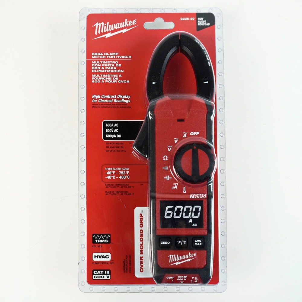 Milwaukee 2236-20 600A Clamp Meter for HVAC/R – New -N
