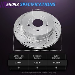 Front Rotors Drilled Slotted 11.65″ HHR 08-10 Cobalt 05-08 Malibu 04-12 G5 G6