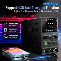 Jesverty DC Power Supply Variable, 0-32V 0-10A Adjustable Switching DC Regula…
