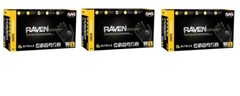 SAS 66518 RAVEN Black Nitrile Gloves Powder 100/BX L (3 Pack)