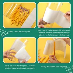 2 Set Back to School Gifts Pencil Shaped Vase Assembly Required DIY Acrylic F…