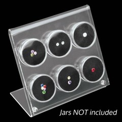 Clear Acrylic Jewelry Gem Jar Bead Holder Organizer Stand Display ~ Holds 6 Jars
