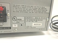Sony STR-K790 5.1 Silver Home Theater Dolby Digital Receiver NO REMOTE *PARTS*