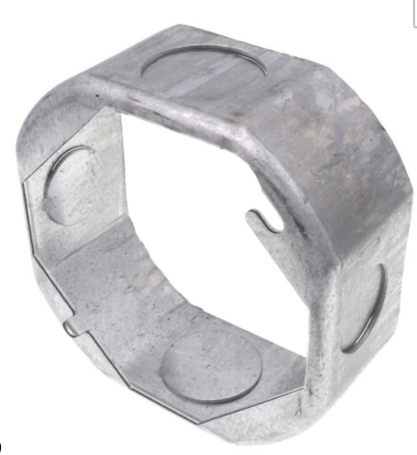 Steel City 55151 — 1/2”-3/4”, 4 x 1-1/2” Oct Box Extension Ring, 1 Lot (25) NOS