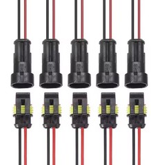 2Pin Way Car Waterproof Male Female Electrical Connector Plug Wire Kit Set Lot
