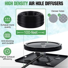 AC 110V Pond Aerator Lake Pond Aeration System w/ 3/4HP Pump 10″Diffuser 3 Acres