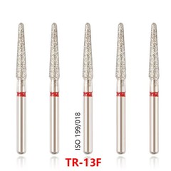 50 Pcs Dental TR-13F 856/016F Round End Taper Fine Grit High Speed Diamond Burs