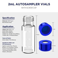 2ml Clear Glass Vials, 9-425 Thread, Type 1 Borosilicate, High Clarity, Autosamp