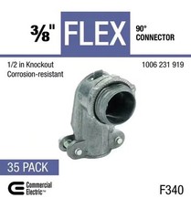 3/8 in. (1/2 in. knockout) Flexible Metal Conduit (FMC) 90° Connector (35-Pack)