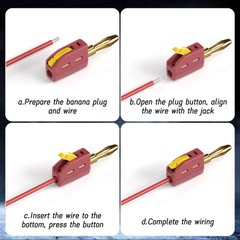 4mm Banana Plug High Current Quick Connect Gold-Plated 10PCS Banana Connector
