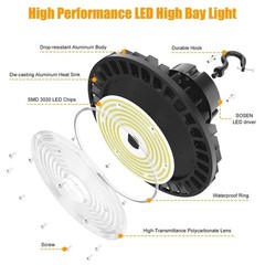 UFO LED High Bay Lights 200W Low Bay Light Fixture For Factory Garage Warehouse