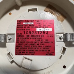 Simplex 2098-9201 Fire Alarm Photoelectric Smoke Detector Head TESTED & WORKING