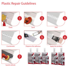 Polymix Black Automotive Rigid Plastic Repair & Adhesive Cartridge 200ml Clear