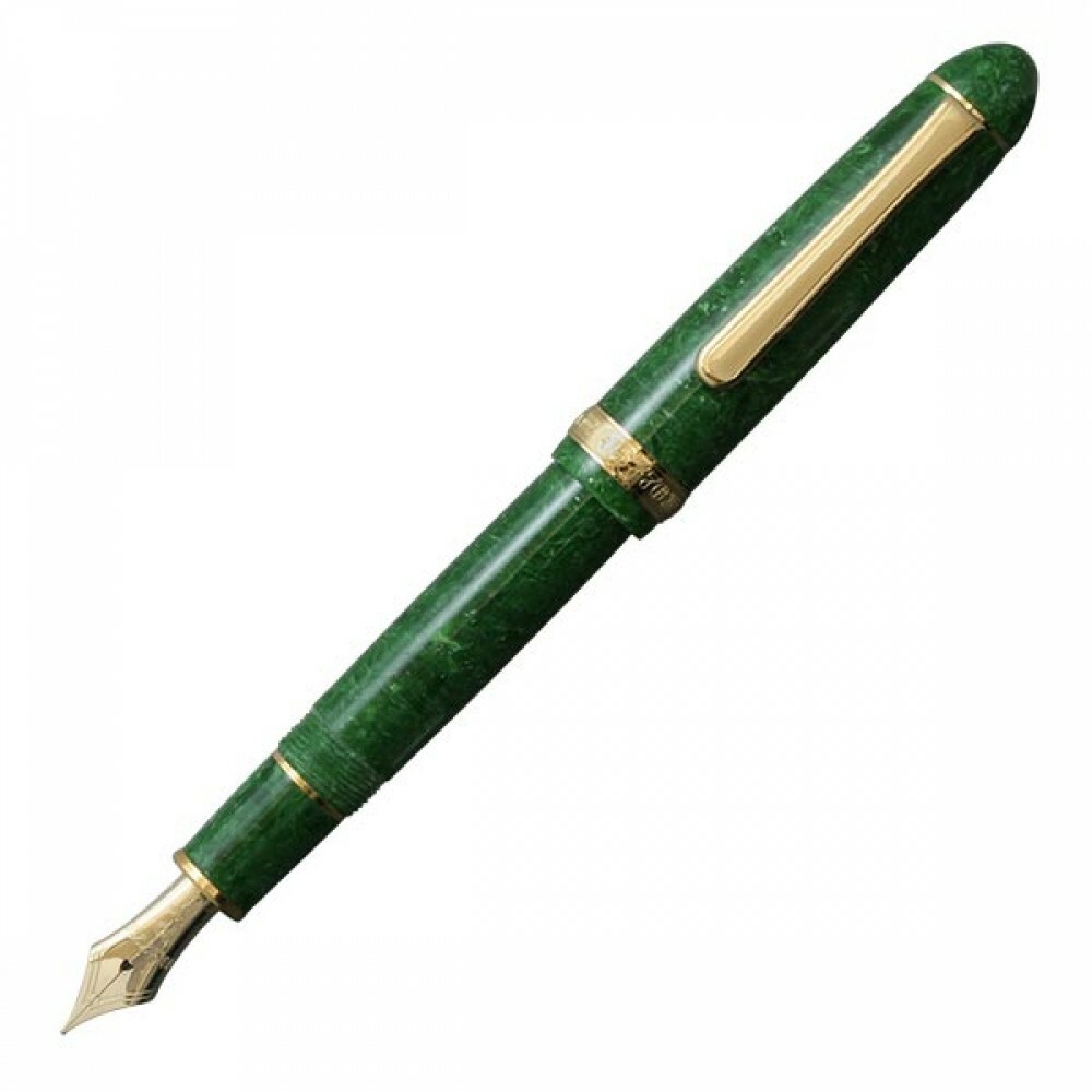 Platinum #3776 CELLULOID Fountain Pen EMERALD Medium Nib PTB-35000S#45-3
