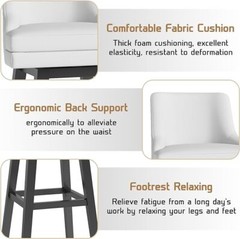 26″ Swivel Bar Stools with Back Set of 2/4/6 Upholstered Bar Chairs for Kitchen