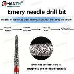 20PCS Dental FG Diamond Burs Taper Round Coarse/Fine Grit High Speed Burs 40Type