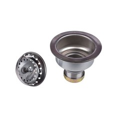 Dearborn 3-1/2 in. Stainless Steel Basket Strainer with Tailpiece in Polished Ch