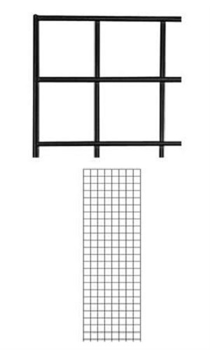 Gridwall Panels 2′ x 6′ Set of 5 Grid Wall Display Black Panel Steel Powder Coat