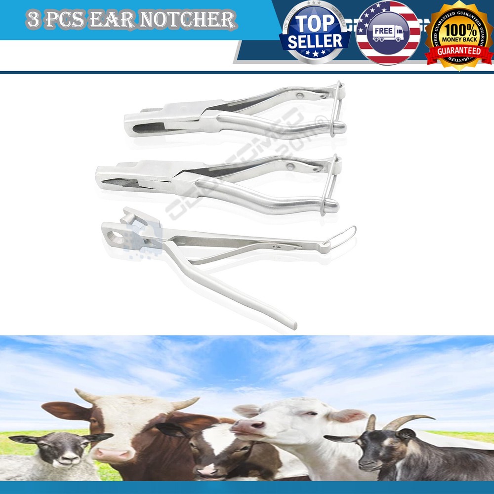 Ear Notcher 6″ U V O Shape Stainless Hog Goat Lamb Sheep IdentificationODM NEW