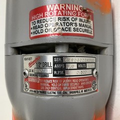 Milwaukee 1/2″ Drill 48-06-2871 With Right Angle Drive 1107-1 With Metal Case