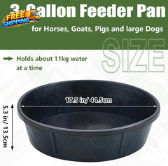 5 Pcs Rubber Feed Pan 12 Quart/ 3 Gallon Utility Horse Feed Bucket Rubber Bowl