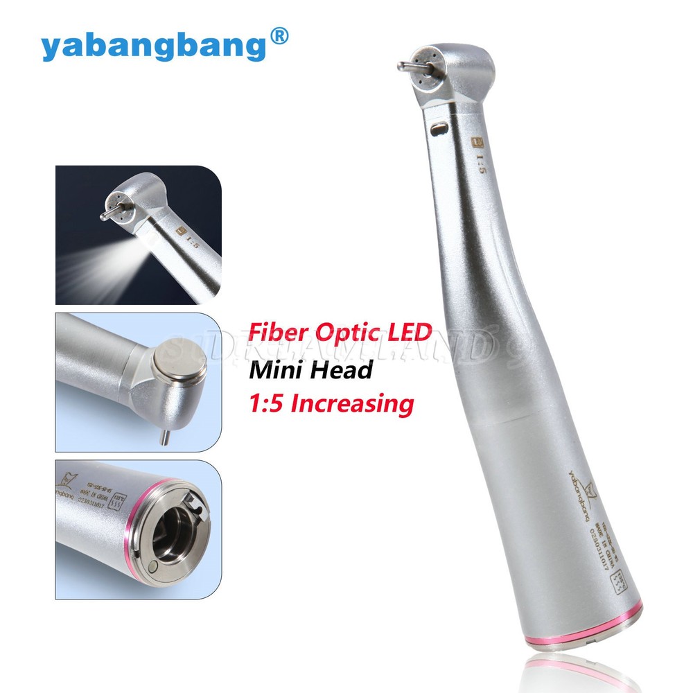 Dental 1:5/1:4.2 Increasing Fiber Optic LED Electric Contra Angle Handpiece USA
