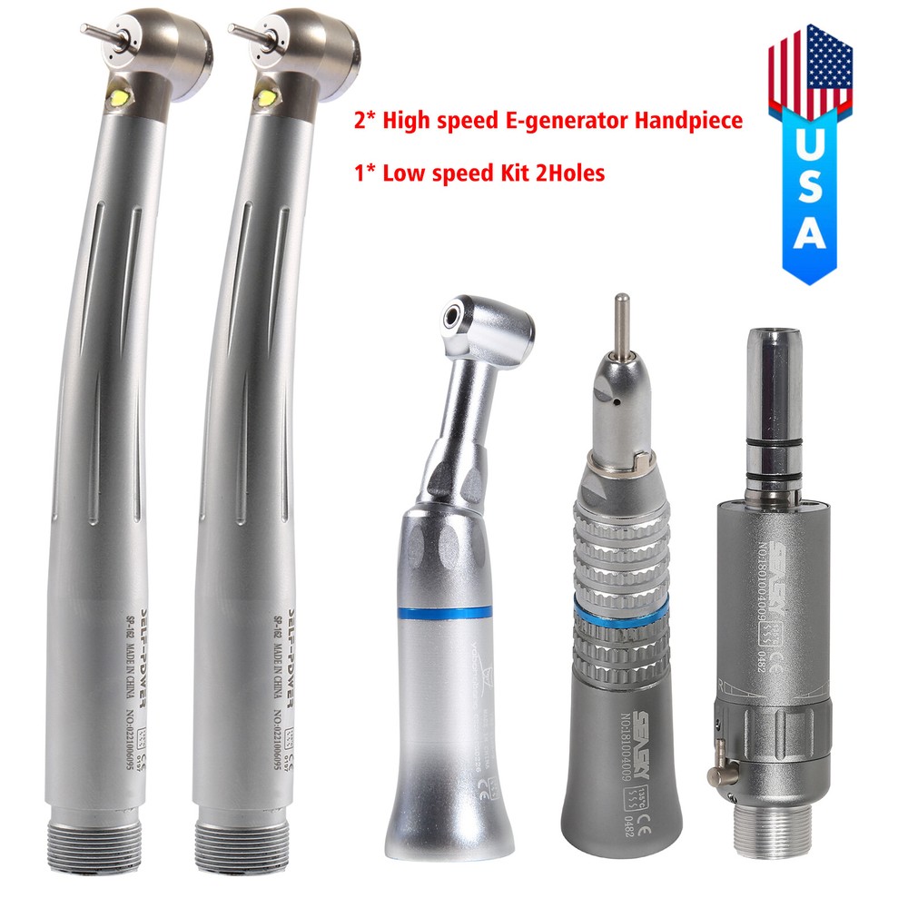 NSK Style Dental E-Generator LED High Speed/Low Speed Handpiece Kit 2Hole/4Hole