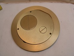 Hubbell Floor Box Cover 63709 Base Brushed Brass Aluminum. Brushed Brass Cover,