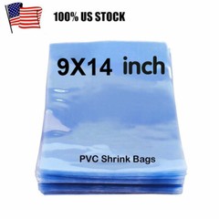9″x14″ Clear Heat Shrink Wrap Bags PVC Film Gifts Bottles Candles Packing USA