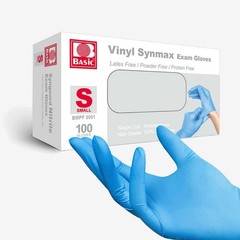 Powder-Free Vinyl Exam Gloves Latex-Free 100/Box Black/Blue Disposable Food Safe