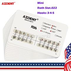 50 kits AZDENT Dental Orthodontics Brackets Brace Mini Roth Slot.022 Hooks 3-4-5