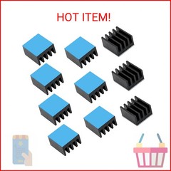 (10PCS Pack) Small Heat Sinks Kit 9x9x5mm / 0.35×0.35×0.2 inch Aluminum Heatsink