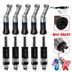 Dental Low Slow Speed Handpiece Contra Angle Air Motor 4Holes NSK Style Black