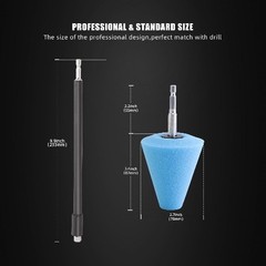 Polishing Cone, Car Wheel Hub Drill Buffing Sponge Pads Kit, Polishing Ball, 6 P