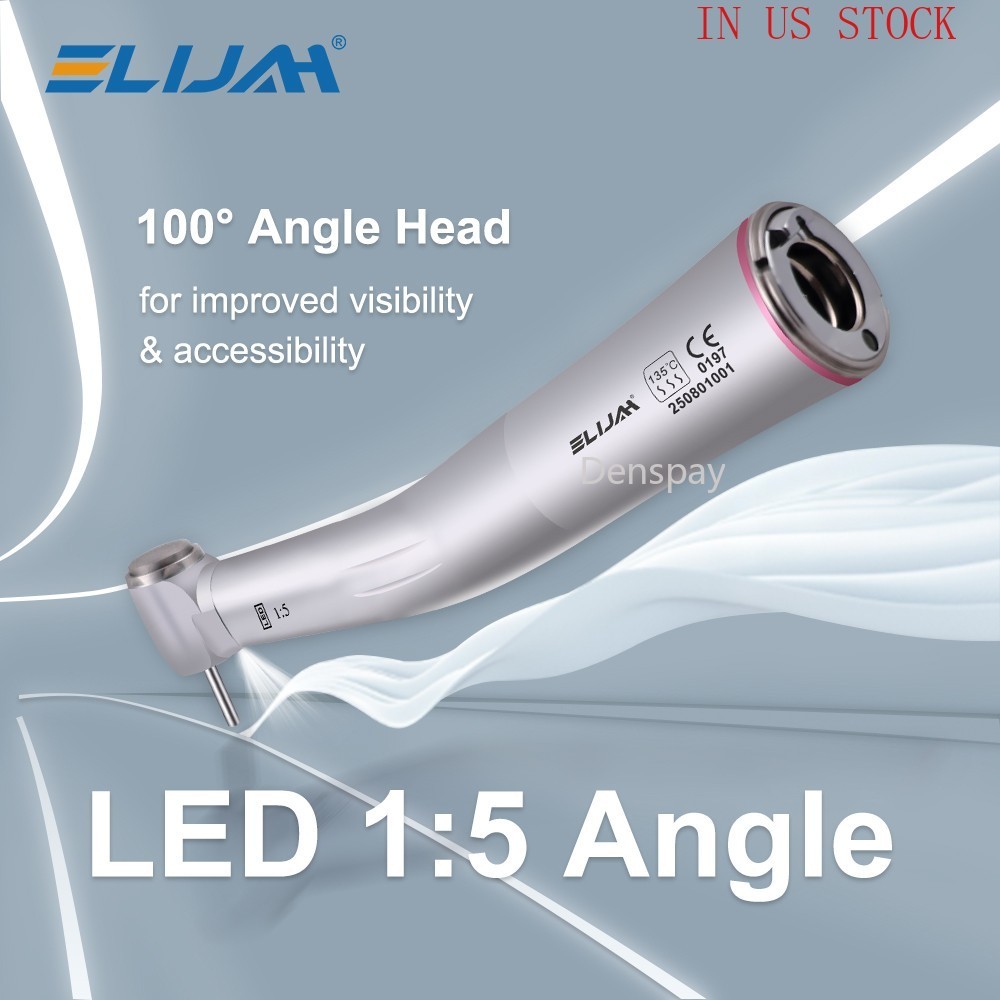 NSK Ti-MAX X95L Style Dental 1:5 LED Fiber Optic Contra Angle Handpiece Red Ring