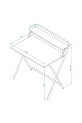 ABAHome NEXO Foldable Table , No Assembly Required, 2-Tier Computer Study Desk