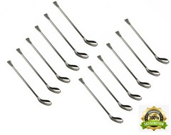 Stainless Steel Lab Spatula Spoon with Flat Ends Perfect for Sampling Stirring