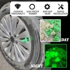 Glow in The Dark Tire Valve Stem Caps for Cars Bikes Motorcycles Color: Yellow
