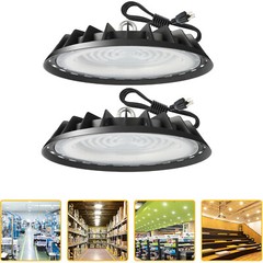 2PCS 200W UFO LED High Bay 6000K for Workshop Warehouse Commercial Bay Lighting