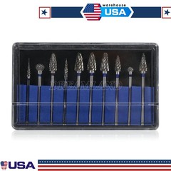 10 Pcs Tungsten Carbide HP Dental Acrylic Bur Drill Coarse Cutter 2.35mm Shank