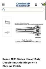 Kason 1241 Series Heavy Duty Double Knuckle Walk-In Freezer Door Hinge Chrome