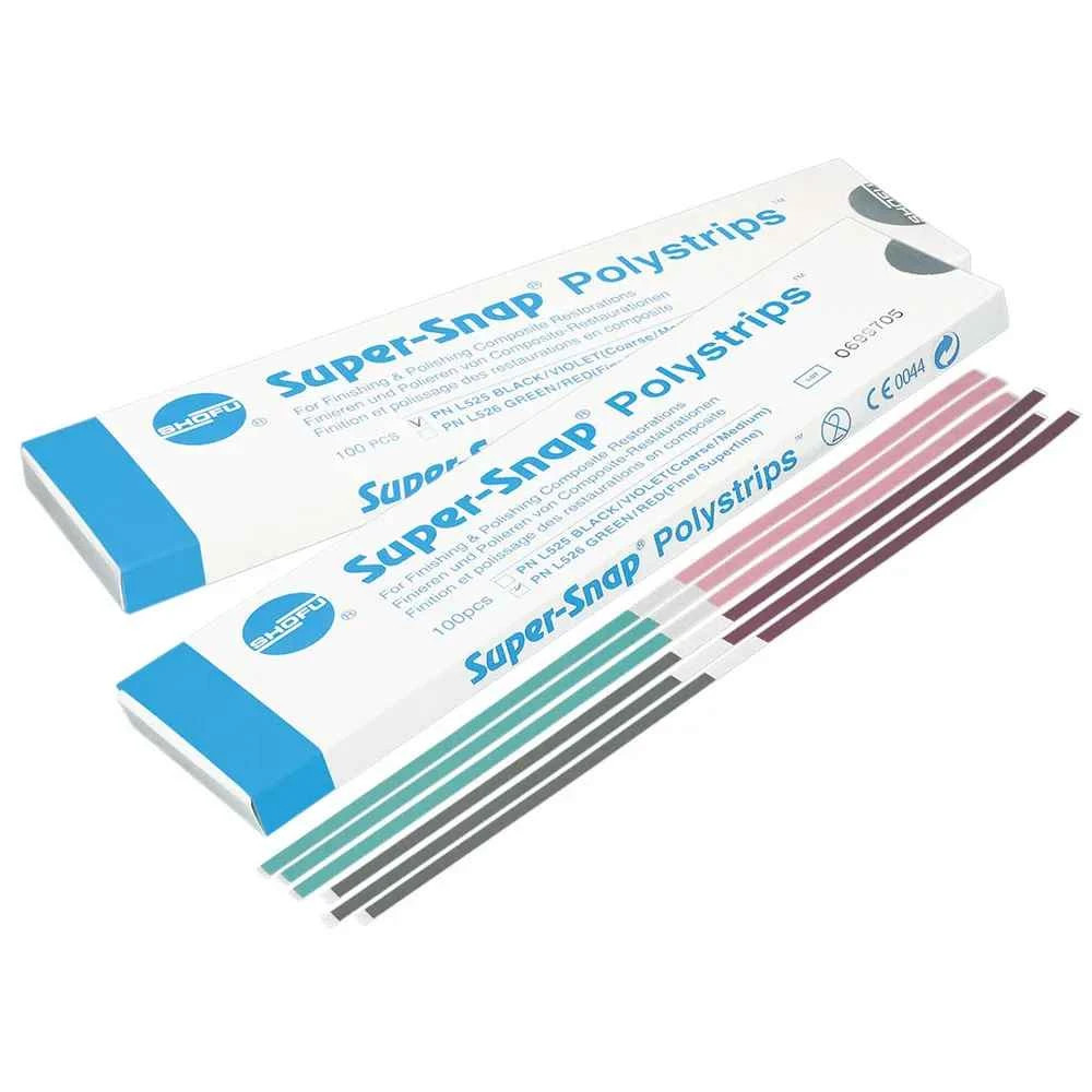 Shofu Super-Snap Polystrips Composite Interproximal Polishing Strip Green/Red