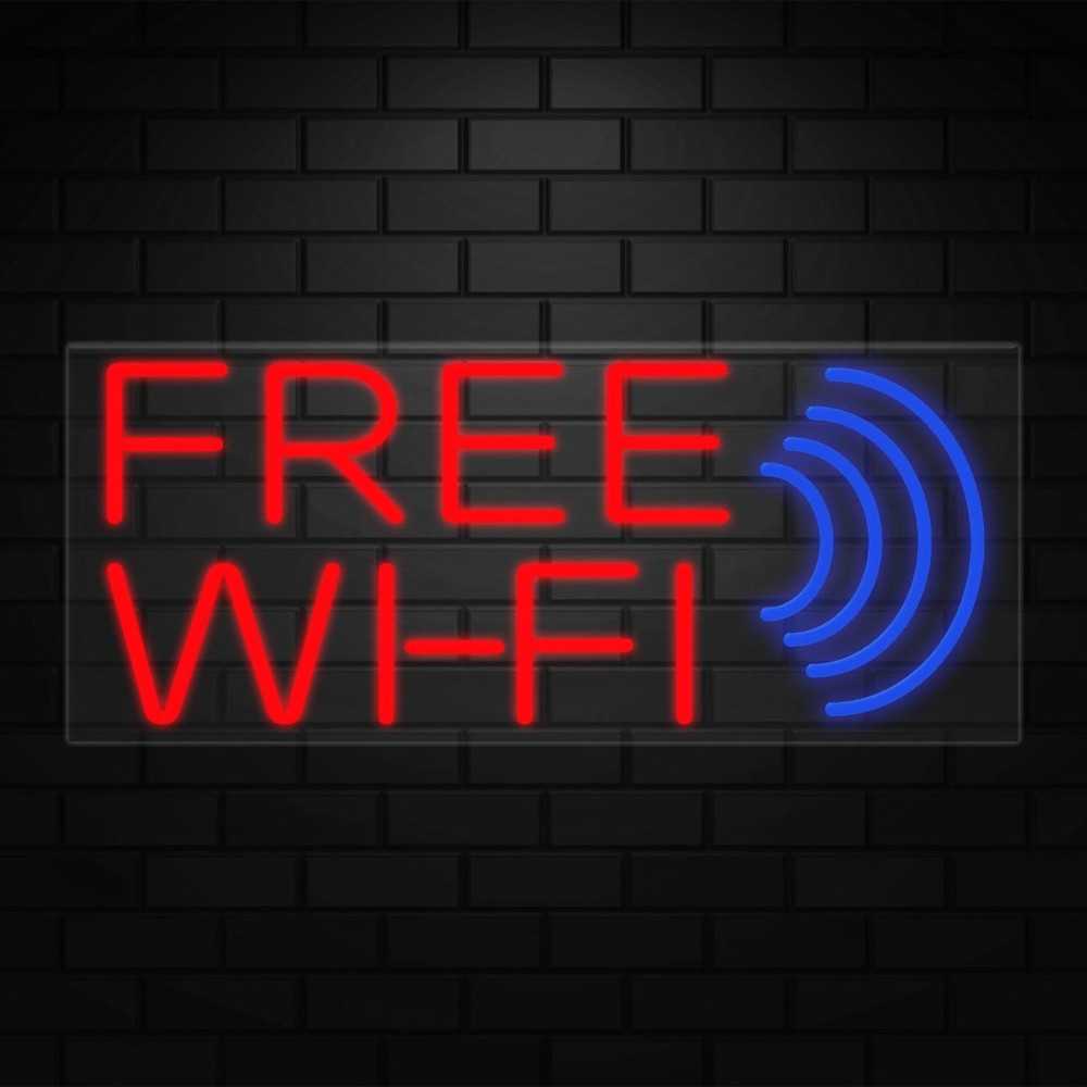 Free Wi Fi Sign for Business Displays | LED Flex Neon | 32″W x 13″H x 1″D