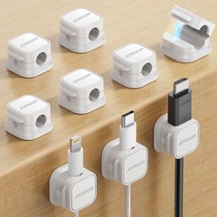 9 Pack Magnetic Cable Clips 7.5 mm (0.3 inches) diameter cable slot, White