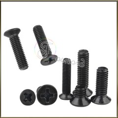 Black M1.4 2 2.5 M3 Metric Screws Phillips Flat Head Machine Screw Carbon Steel